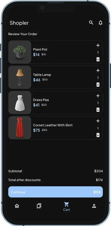Shopler — mobile app built with Nowa